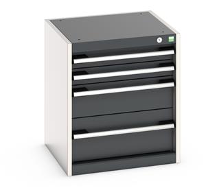 40010112.** Bott Cubio drawer cabinet with overall dimensions of 525mm wide x 525mm deep x 600mm high...